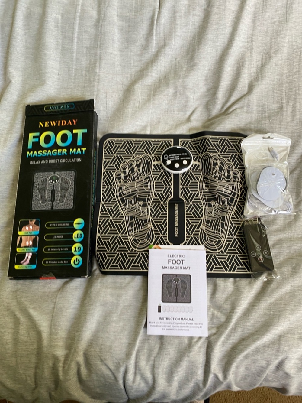 Bundle of 2 Electric Foot Massagers  Mat - Black